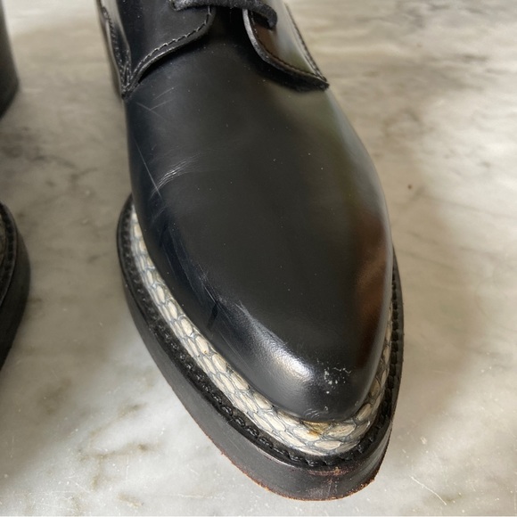 Acne Studios Lark Platform Oxford with Snakeskin Trim | Size 36 - Picture 4 of 12